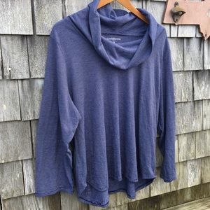 Croft & Barrow 2X Cowl Neck Striped Shirt